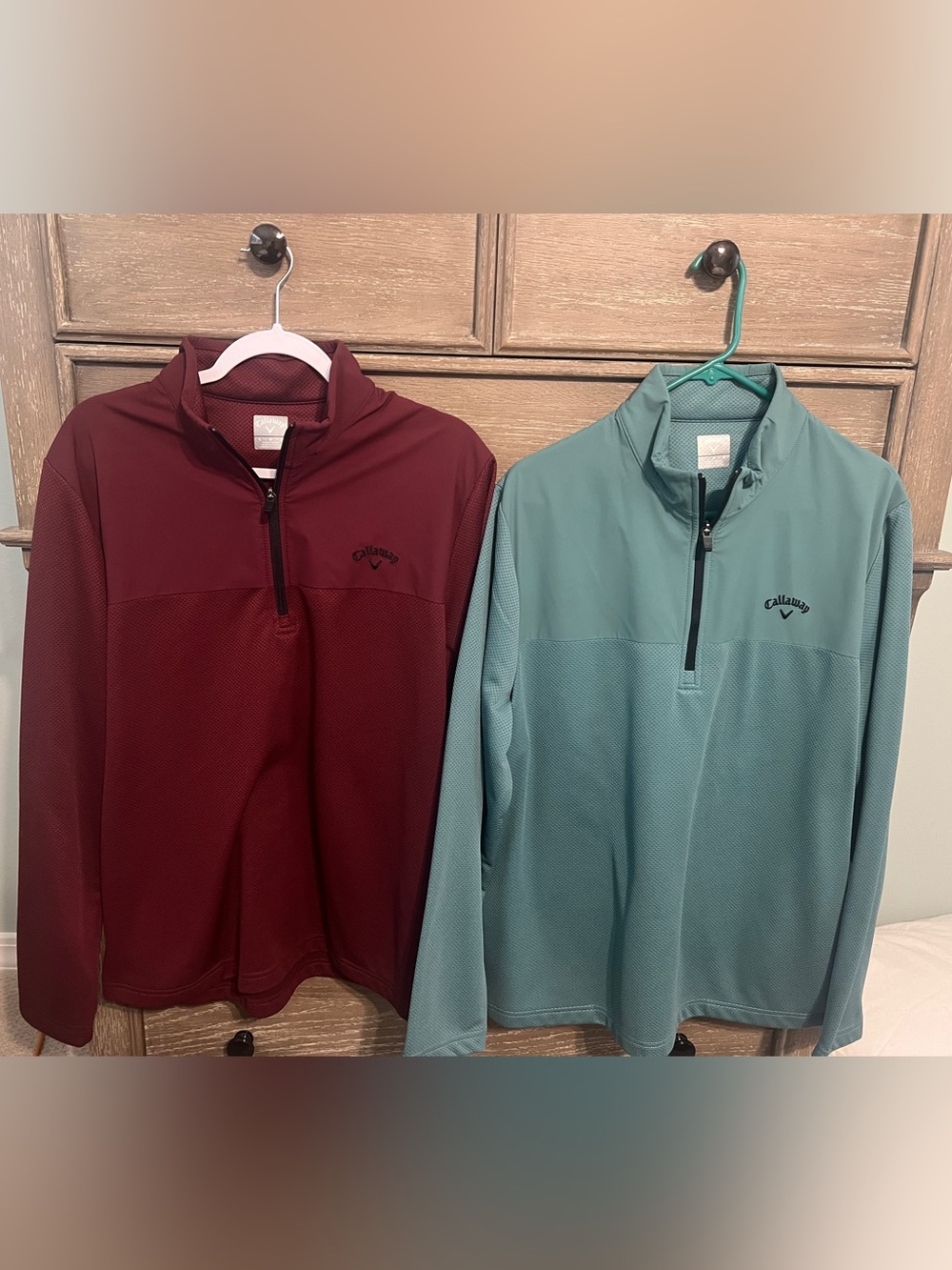 Callaway Men’s Zip-Front Sweater - Burgundy & Teal